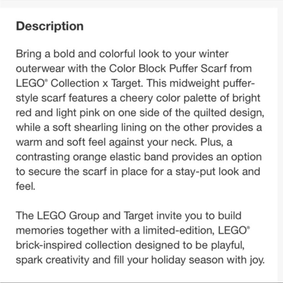 Color Block Puffer Scarf • LEGO® Collection x Target Blue/Green - Picture 2 of 2